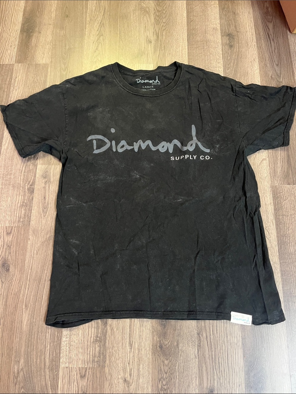 Diamond Supply Co. Black Logo Short Sleeve Tee large